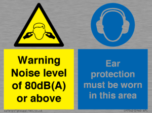 Warning Noise level of 80dB(A) or above. Ear protection must be worn in this area